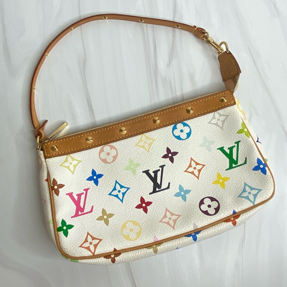 Louis Vuitton Monogram Multicolore Pochette Accessoires White Shoulder Bag